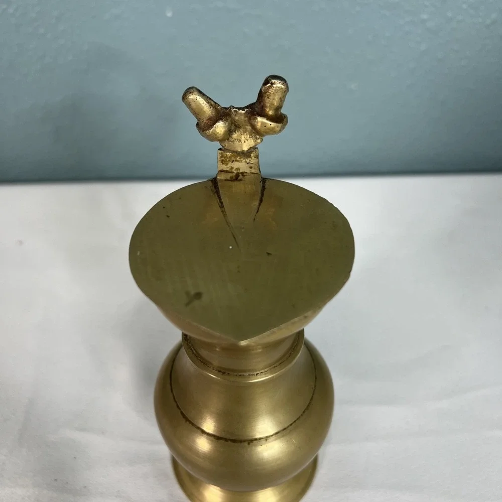 Brass Pitcher‎ Acorn Flip Hinged Lid Handle Hand Grip Vintage Home Decor